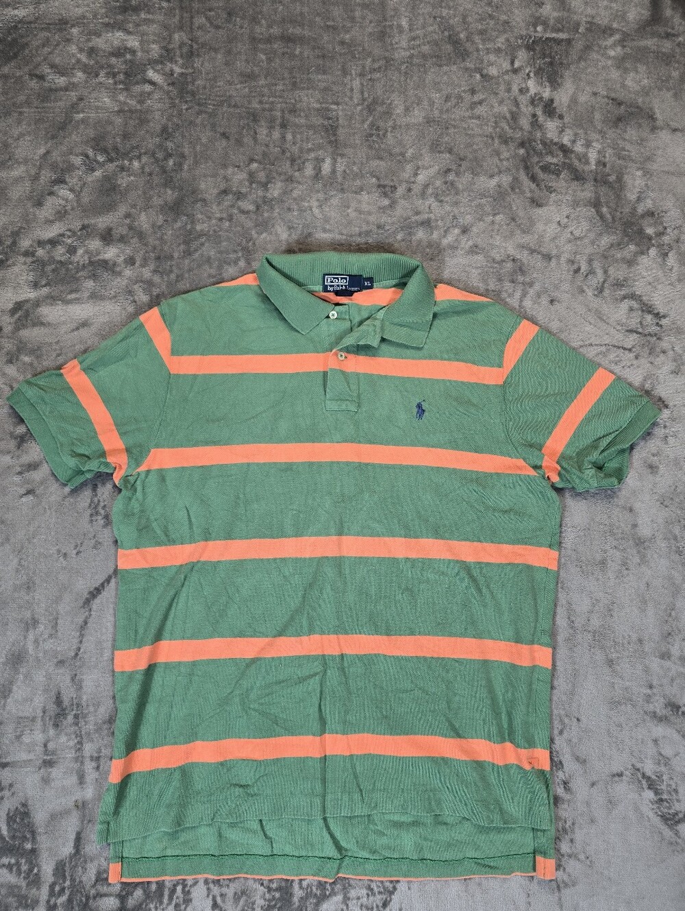 Vintage Y2K Polo Ralph Lauren Green Striped Polo Shirt Size XL